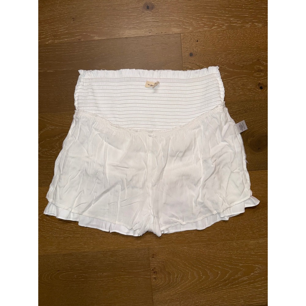 Ee:some White Smocked Tiered Ruffle Mini Skort Large Boho Summer Skirt Shorts - Picture 4 of 6